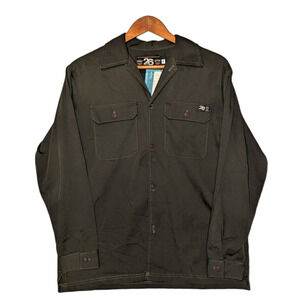 90s Twenty Six Red olive green military button up skate shirt